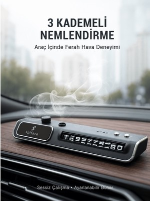 Str Store Araç Ön Cam Nemlendirici Telefon Numarası Gösterme Aparatı LED Işıklı Yeni Nesil