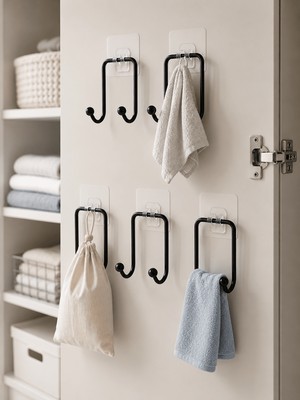 Str Store 5'li Yapışkanlı Askı Seti Mutfak Banyo ve Ev Için Çok Amaçlı Askılık