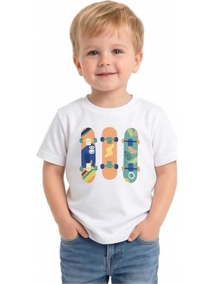 Difa Kids Erkek Çocuk Basic Tişört Kısa Kollu Bisiklet Yaka