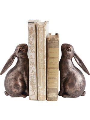 Str Store Bronz Reçine Tavşan Şekilli (2'li Set) Kitap Desteği, 2 Adet