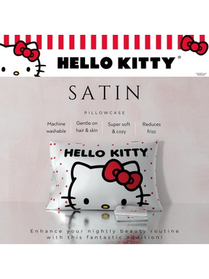 Str Store Hello Kitty Beauty Ipeksi Saten Standart Yastık Kılıfı Kılıfı 20X30 Saç ve Cilt Için, (Resmi Lisanslı Ürün)