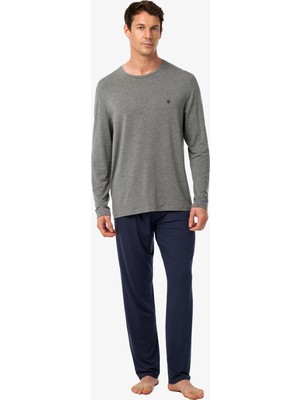 Blackspade Erkek Uzun Kol Gri Melanj Pijama Takımı C3T4N014