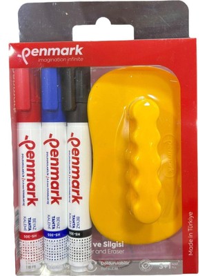Penmark Beyaz Tahta Kalemi 3 Lü Set+Silgi 8683181702080 HS-305-TK3S 709711