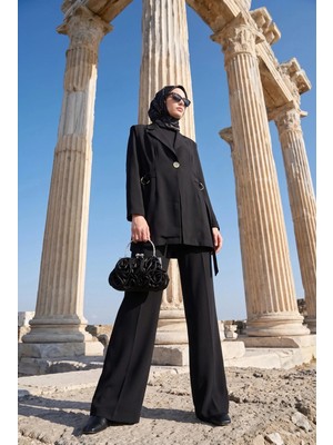 Armine Trend Üçlü Takım 26KA630 | Klasik Yaka Uzun Ceket
