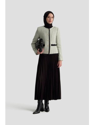 Armine Trend 26KT619 Bisiklet Yaka Düğmeli Piliseli Etekli Ikili Takım