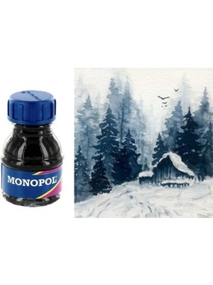 Monopol Drawing Ink ve Suluboya Mavi Çini Mürekkebi 15ML