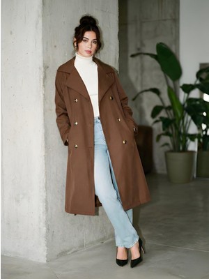 Ceylen Yeni Sezon Kuşaklı Oversize Trençkot