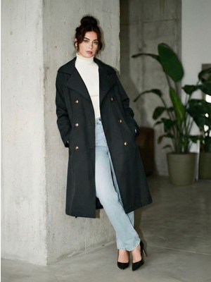 Ceylen Yeni Sezon Kuşaklı Oversize Trençkot