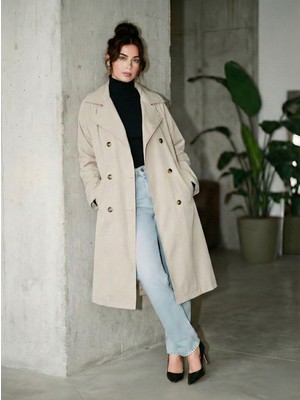 Ceylen Yeni Sezon Kuşaklı Oversize Trençkot