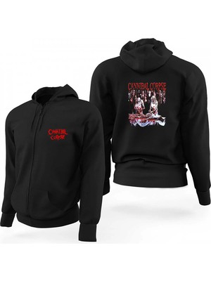 Z zepplin Cannibal Corpse Essential Siyah Fermuarlı Limited Edition Kapşonlu Sweatshirt