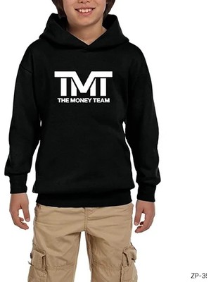 Z zepplin Tmt The Money Team Logo Siyah Çocuk Kapşonlu Sweatshirt