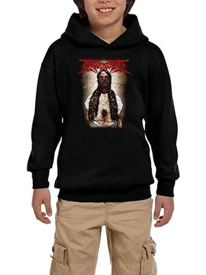 Z zepplin Ingested Cover Siyah Çocuk Kapşonlu Sweatshirt