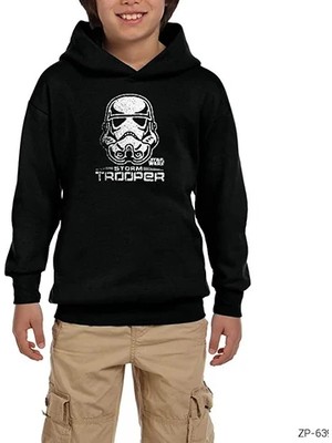 Z zepplin Star Wars Darth Storm Trooper Siyah Çocuk Kapşonlu Sweatshirt
