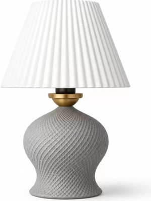 Buse Shopier Luxury Tasarımlı Abajur – Yatak Odası ve Çocuk Odası Için Dekoratif Aydınlatma 31X45 cm Alt Gri