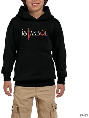 Z zepplin Istanbul Osmanlı Kılıç Siyah Çocuk Kapşonlu Sweatshirt