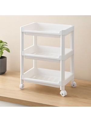 Marsilyan 3 Katlı Tekerlekli Sepet Organizer Raf - 352X220X480 mm