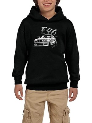 Z zepplin Bmw E46 Tuning Siyah Çocuk Kapşonlu Sweatshirt