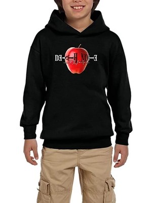 Z zepplin Death Note Apple Siyah Çocuk Kapşonlu Sweatshirt