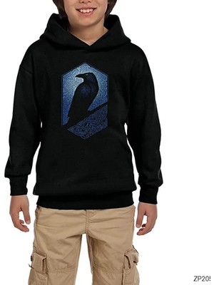 Z zepplin Vikings Guardian Siyah Çocuk Kapşonlu Sweatshirt