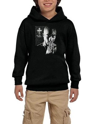 Z zepplin Tupac Shakur Only God Xxx Siyah Çocuk Kapşonlu Sweatshirt