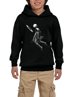 Z zepplin Saturn Dunk Siyah Çocuk Kapşonlu Sweatshirt