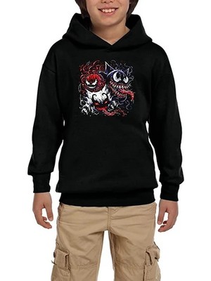 Z zepplin Venom Faces Siyah Çocuk Kapşonlu Sweatshirt