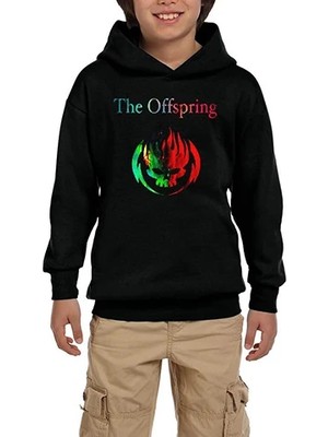 Z zepplin The Offspring Logo 3 Siyah Çocuk Kapşonlu Sweatshirt