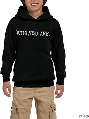 Z zepplin Who Are You Siyah Çocuk Kapşonlu Sweatshirt