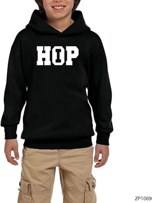 Z zepplin Hip Hop Siyah Çocuk Kapşonlu Sweatshirt