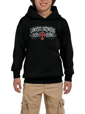 Z zepplin Lynyrd Skynyrd 2 Siyah Çocuk Kapşonlu Sweatshirt