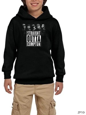 Z zepplin N.w.a Straight Outta Compton Siyah Çocuk Kapşonlu Sweatshirt