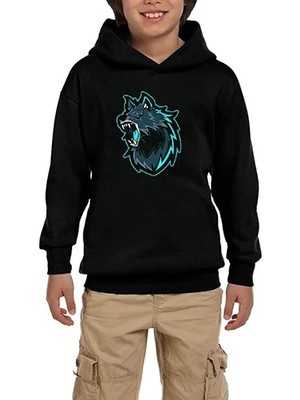 Z zepplin Kurt 3D Siyah Çocuk Kapşonlu Sweatshirt