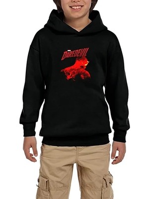 Z zepplin Daredevil Siyah Çocuk Kapşonlu Sweatshirt
