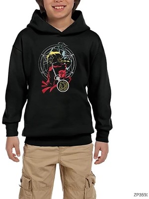 Z zepplin Fullmetal Alchemist Siyah Çocuk Kapşonlu Sweatshirt