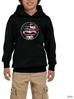 Z zepplin The Offspring Logo 2 Siyah Çocuk Kapşonlu Sweatshirt