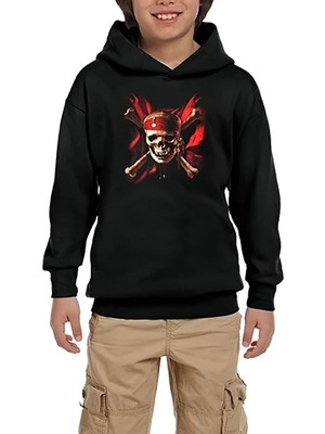 Z zepplin Korsan Dünyanın Sonu Siyah Çocuk Kapşonlu Sweatshirt