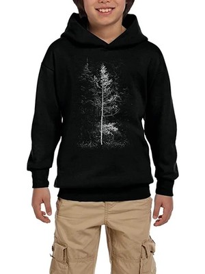 Z zepplin Forest Siyah Çocuk Kapşonlu Sweatshirt