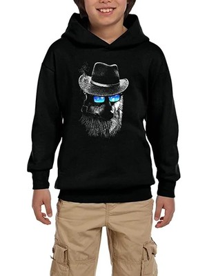 Z zepplin Kurt Dedektif Siyah Çocuk Kapşonlu Sweatshirt