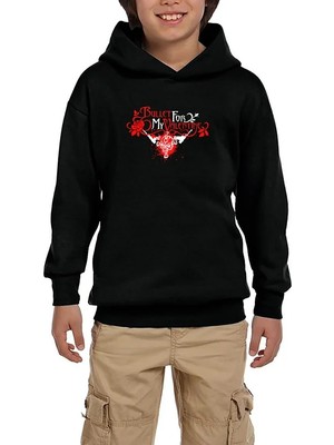 Z zepplin Bullet Gor My Valentine Skull Classic Siyah Çocuk Kapşonlu Sweatshirt