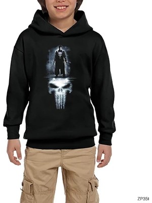 Z zepplin Punisher Reflection Siyah Çocuk Kapşonlu Sweatshirt