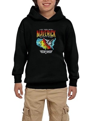 Z zepplin Top Gun Maverick The Best Siyah Çocuk Kapşonlu Sweatshirt