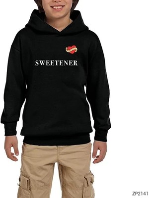 Z zepplin Ariana Grande Heart Siyah Çocuk Kapşonlu Sweatshirt