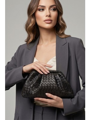Vivazzaluxe Intreccio Örme Deri Kadın Omuz & Portföy & Clutch Çanta