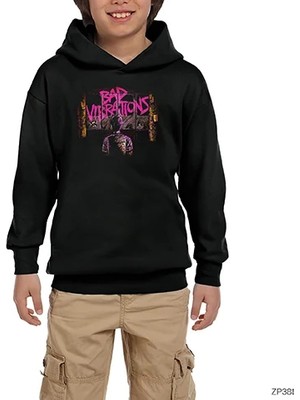 Z zepplin A Day Remember Bad Vibrations Siyah Çocuk Kapşonlu Sweatshirt