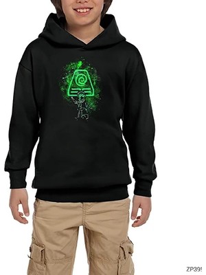 Z zepplin Avatar Toprak Element Siyah Çocuk Kapşonlu Sweatshirt