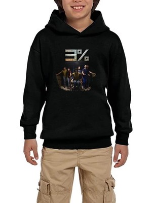 Z zepplin 3% Percent Members Siyah Çocuk Kapşonlu Sweatshirt