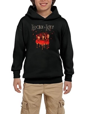 Z zepplin Locke Key 3 Kids Siyah Çocuk Kapşonlu Sweatshirt