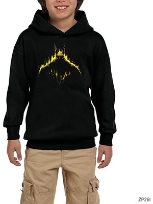 Z zepplin Batman Shadow King Siyah Çocuk Kapşonlu Sweatshirt