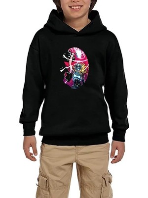 Z zepplin Thor Love And Thunder Jane Foster Mighty Siyah Çocuk Kapşonlu Sweatshirt