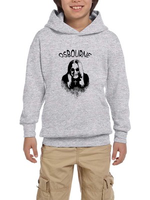 Z zepplin Ozzy Osbourne Silüet Siyah Çocuk Kapşonlu Sweatshirt